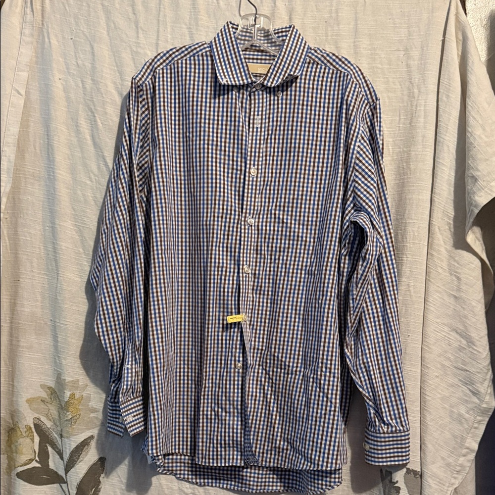 Micheal Kors Men's Blue Checkered Shirt